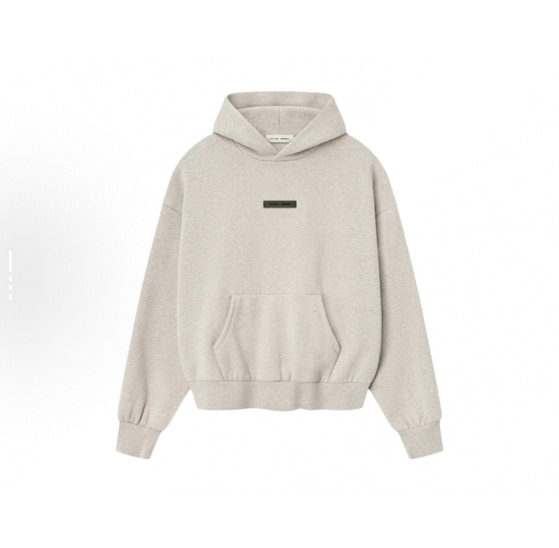 Fear of God Essentials 徽标字母后背印花 抓绒 套头连帽卫衣 帽衫 外套 燕麦灰 卡其色 灰色 黑色