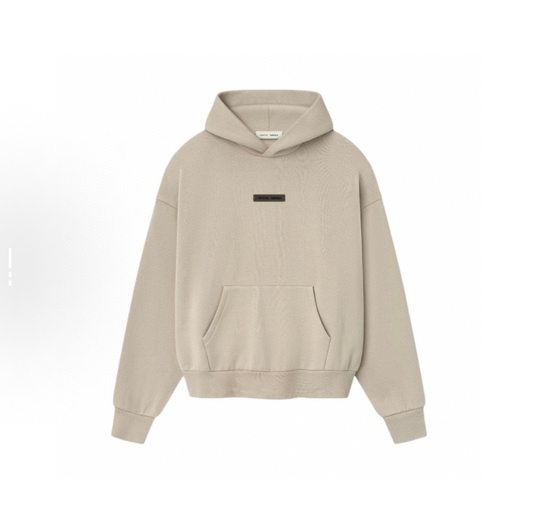 Fear of God Essentials 徽标字母后背印花 抓绒 套头连帽卫衣 帽衫 外套 燕麦灰 卡其色 灰色 黑色