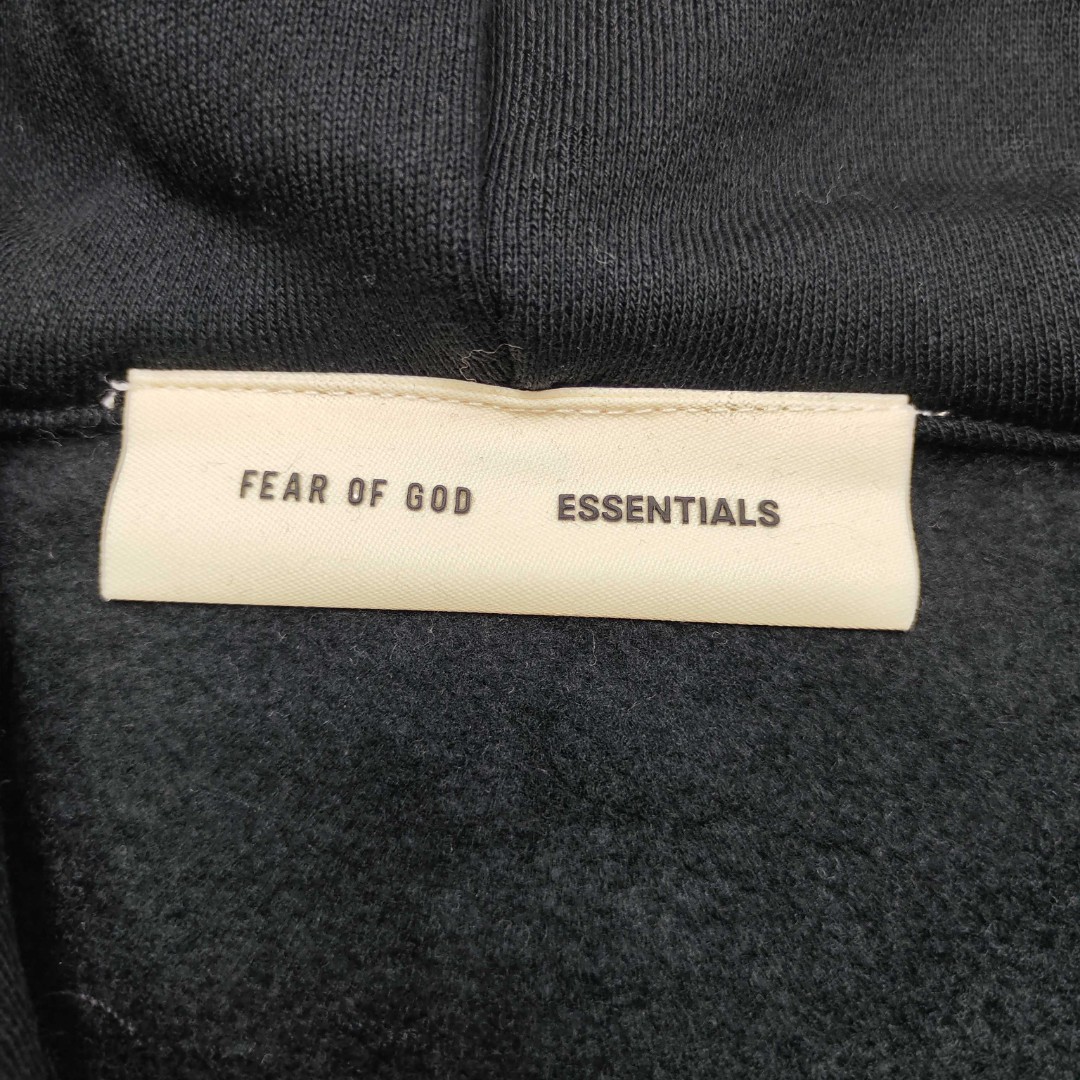 Fear of God Essentials 徽标字母后背印花 抓绒 拉链连帽卫衣 帽衫 外套 卡其色 燕麦棕 黑色 灰色