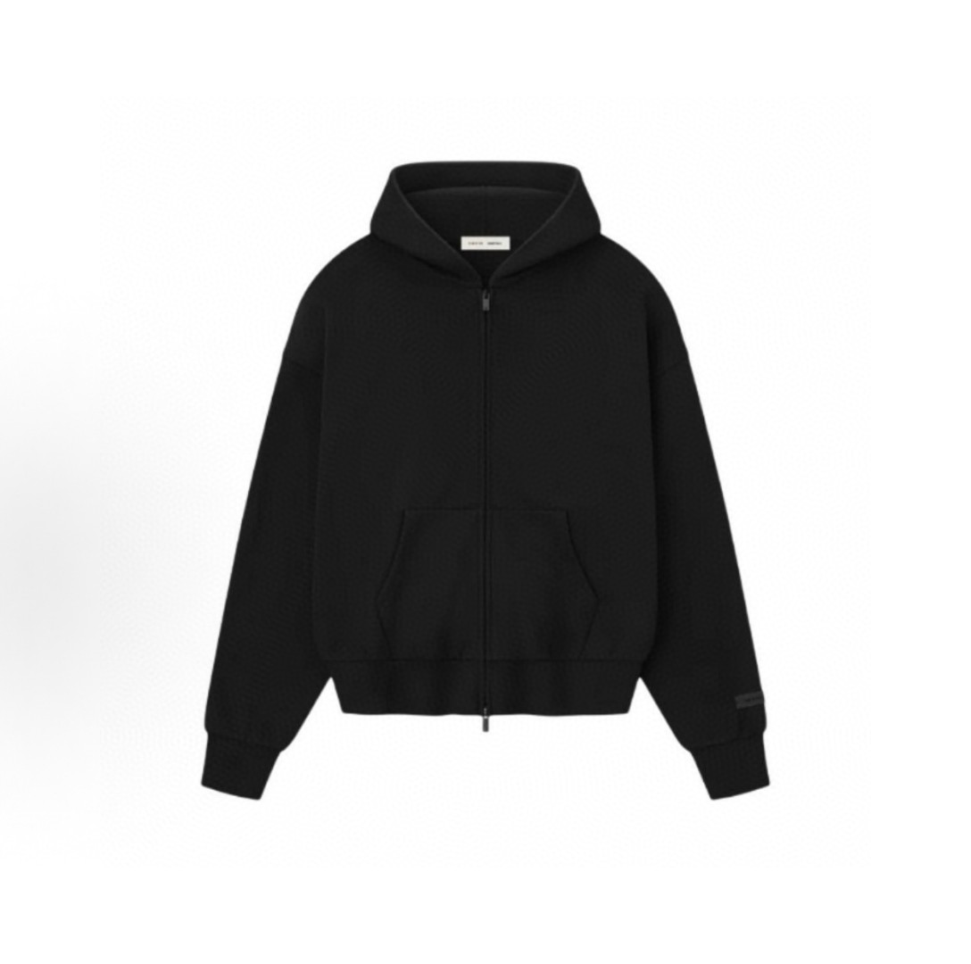 Fear of God Essentials 徽标字母后背印花 抓绒 拉链连帽卫衣 帽衫 外套 卡其色 燕麦棕 黑色 灰色