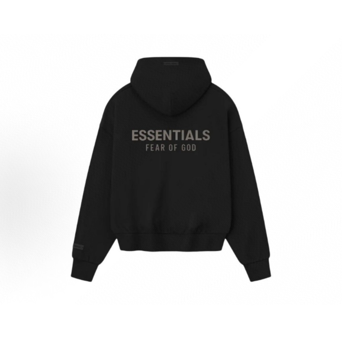 Fear of God Essentials 徽标字母后背印花 抓绒 拉链连帽卫衣 帽衫 外套 卡其色 燕麦棕 黑色 灰色