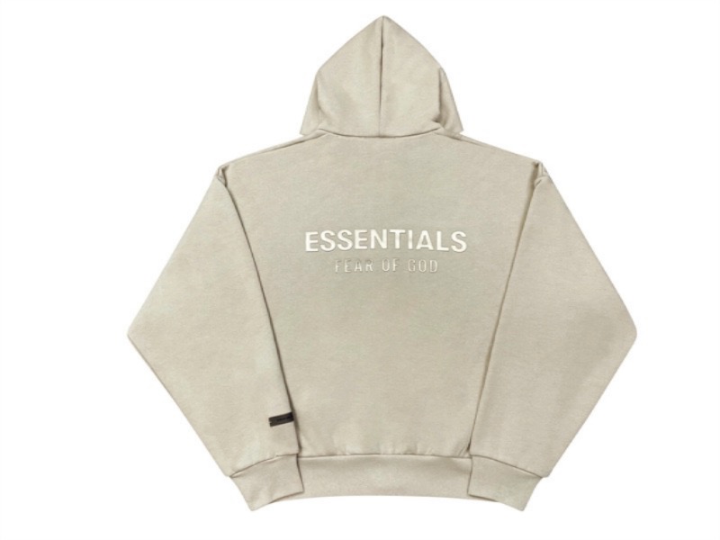 Fear of God Essentials 徽标字母后背印花 抓绒 拉链连帽卫衣 帽衫 外套 卡其色 燕麦棕 黑色 灰色