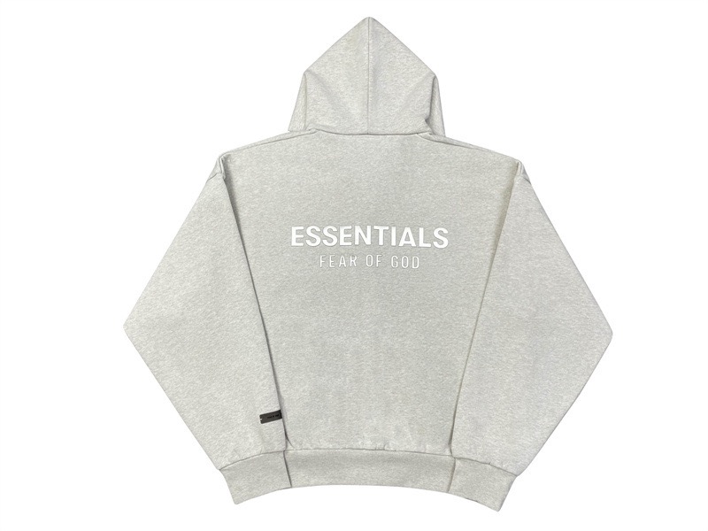 Fear of God Essentials 徽标字母后背印花 抓绒 拉链连帽卫衣 帽衫 外套 卡其色 燕麦棕 黑色 灰色