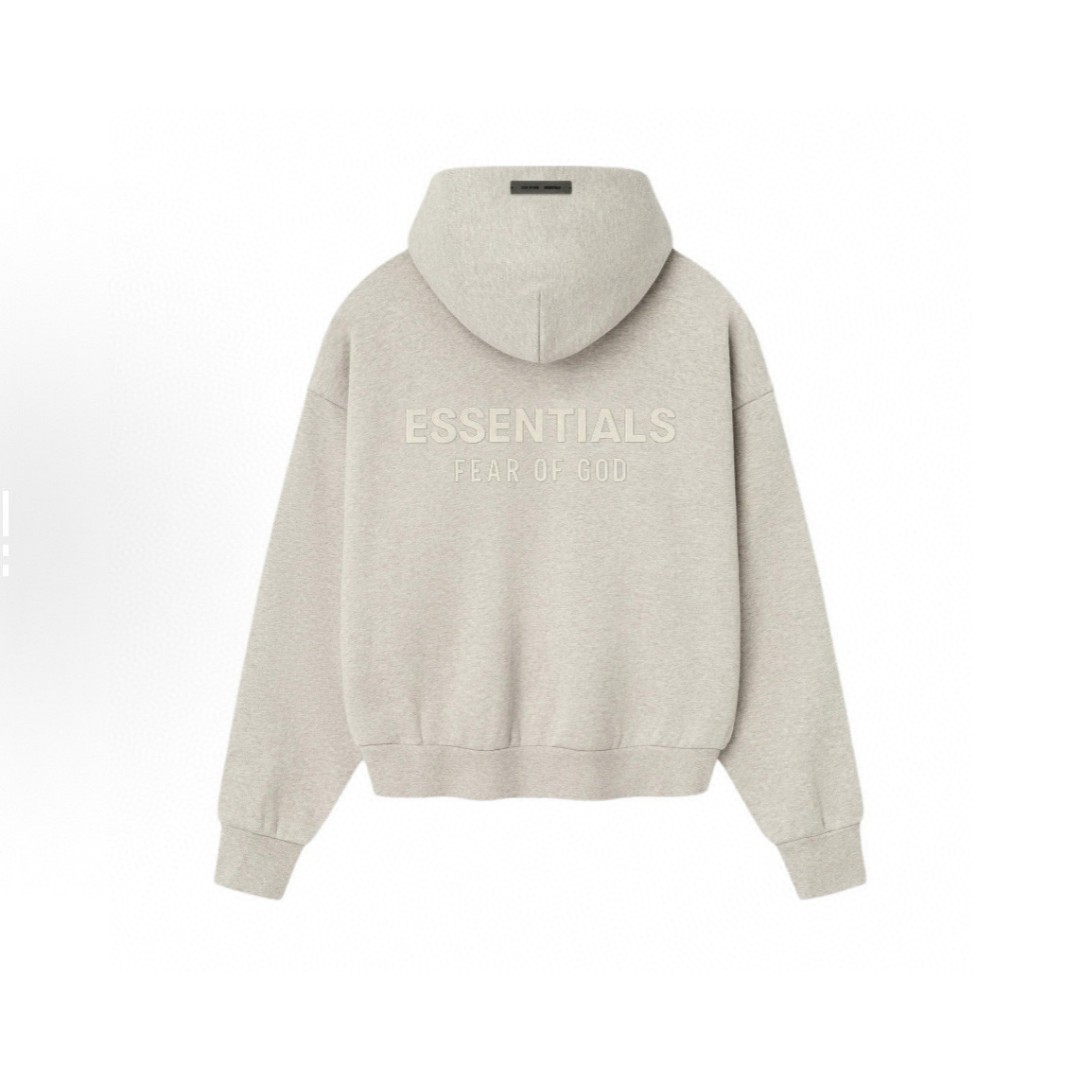 Fear of God Essentials 徽标字母后背印花 抓绒 拉链连帽卫衣 帽衫 外套 卡其色 燕麦棕 黑色 灰色