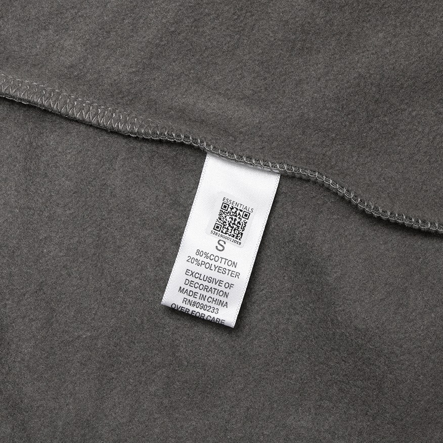 Fear of God Essentials 压胶字母印花 抓绒 套头连帽卫衣 帽衫 外套 灰色 黑色 