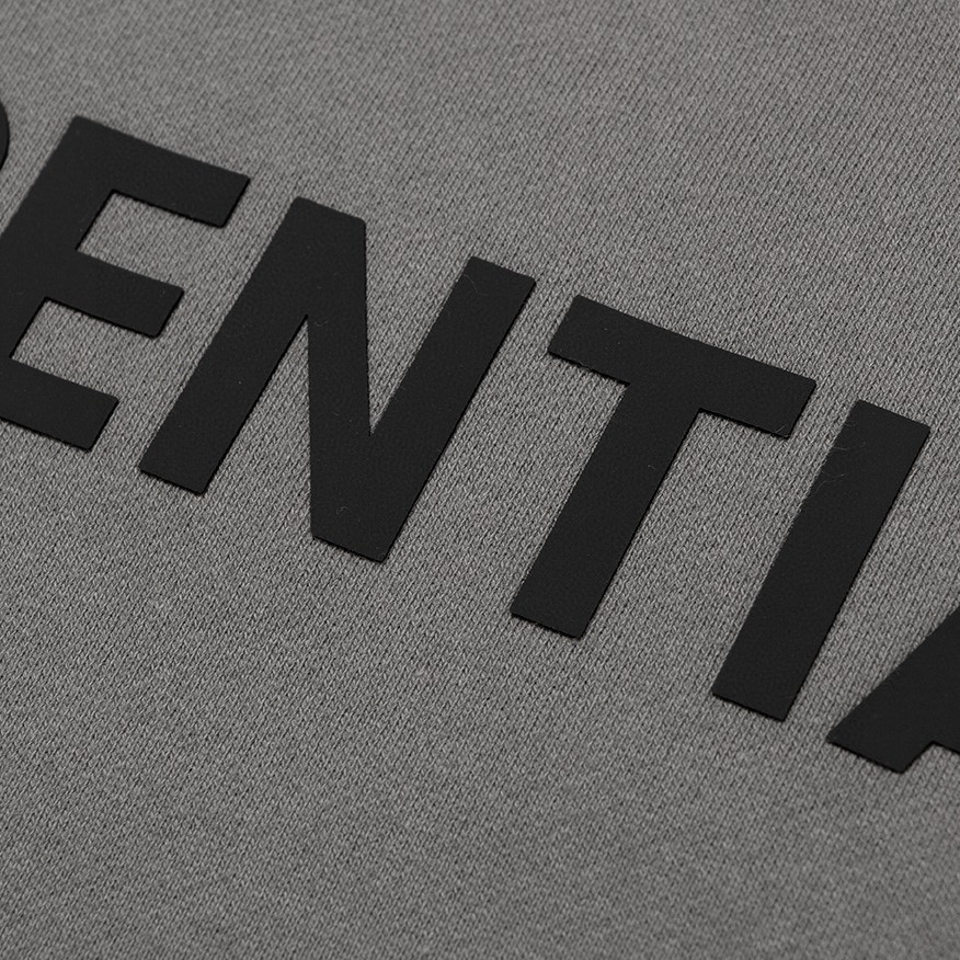 Fear of God Essentials 压胶字母印花 抓绒 套头连帽卫衣 帽衫 外套 灰色 黑色 