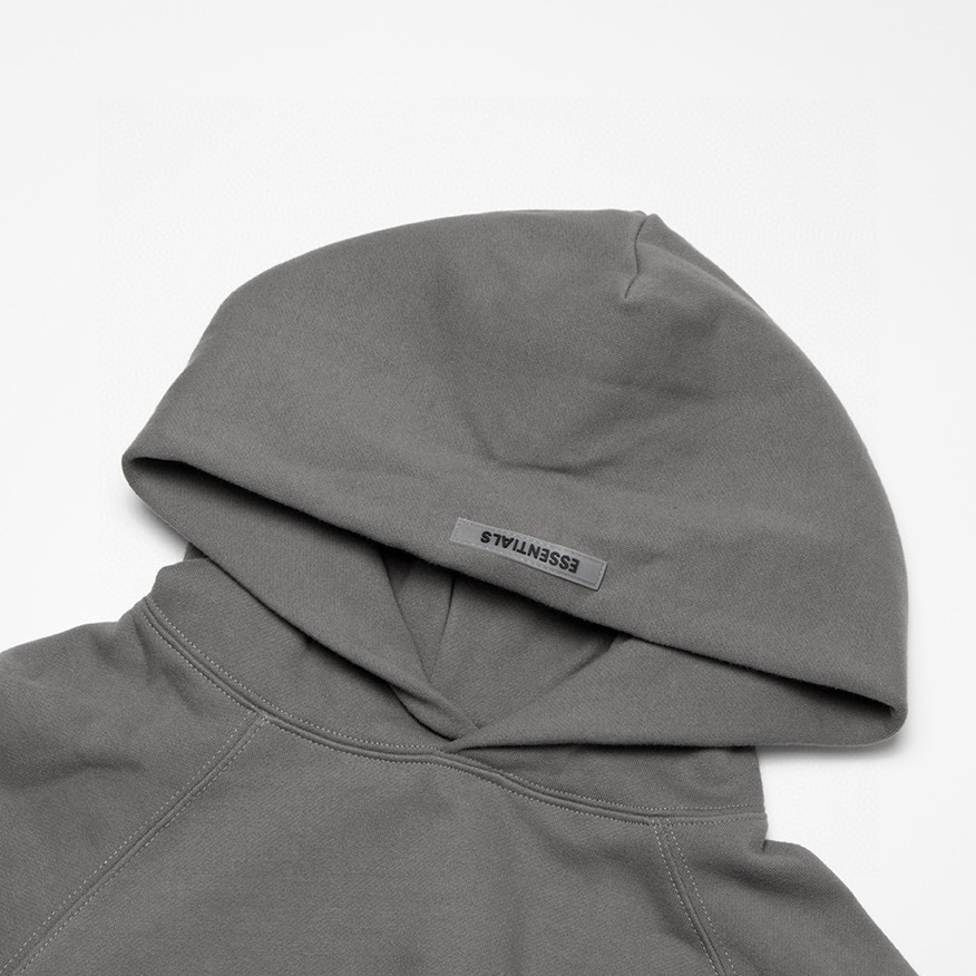 Fear of God Essentials 压胶字母印花 抓绒 套头连帽卫衣 帽衫 外套 灰色 黑色 