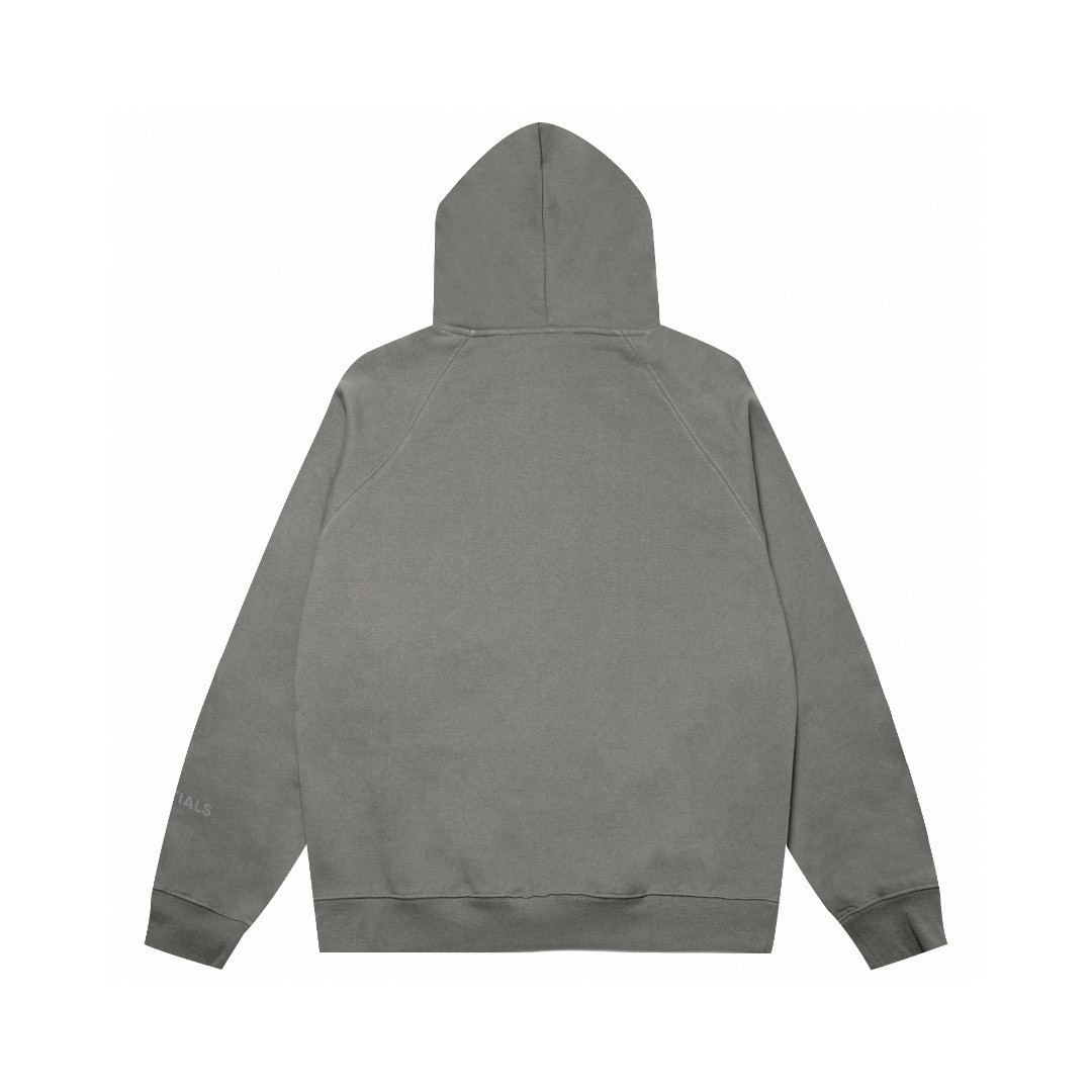 Fear of God Essentials 压胶字母印花 抓绒 套头连帽卫衣 帽衫 外套 灰色 黑色 