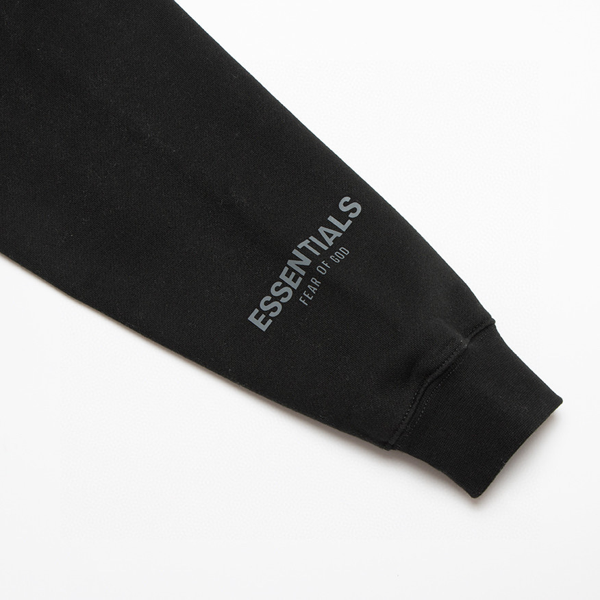 Fear of God Essentials 压胶字母印花 抓绒 套头连帽卫衣 帽衫 外套 灰色 黑色 