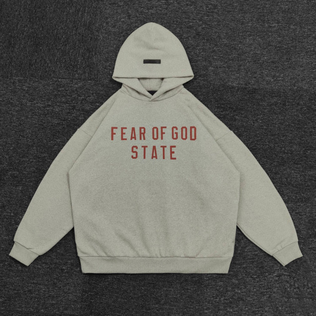 Fear of God Essentials 字母印花 套头连帽卫衣 帽衫 外套 橄榄绿 灰色 黑色 绿色