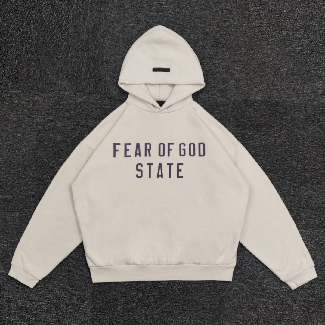 Fear of God Essentials fear of god state 字母印花 套头连帽卫衣 帽衫 外套 白色 黑色 灰色
