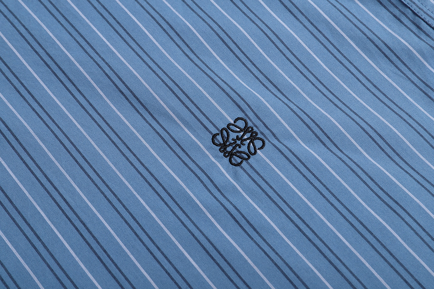 LOEWE 罗意威 条纹拼色刺绣Logo衬衫 外套 长袖 蓝色 A5 H526Y05X26-5900