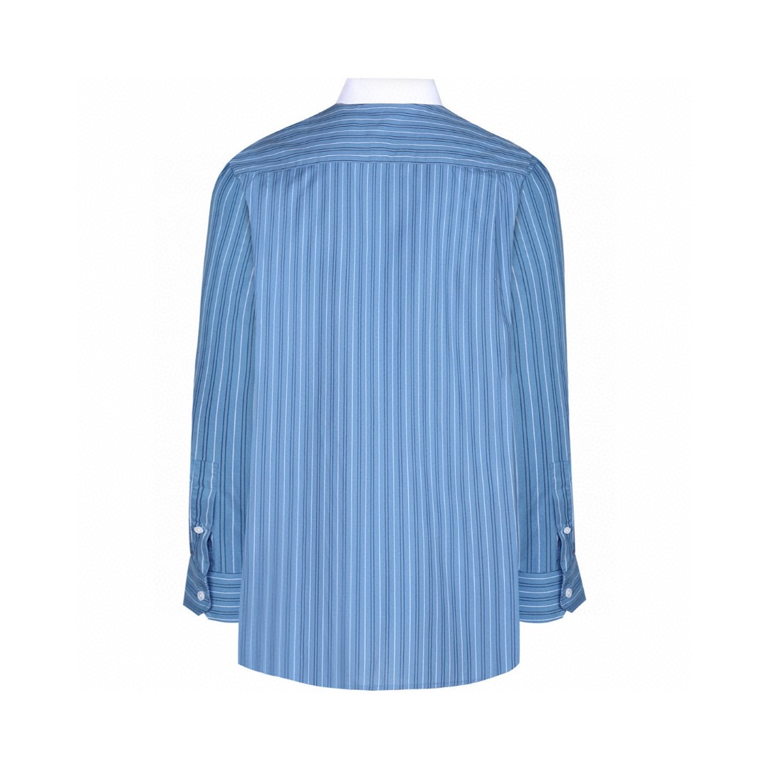 LOEWE 罗意威 条纹拼色刺绣Logo衬衫 外套 长袖 蓝色 A5 H526Y05X26-5900