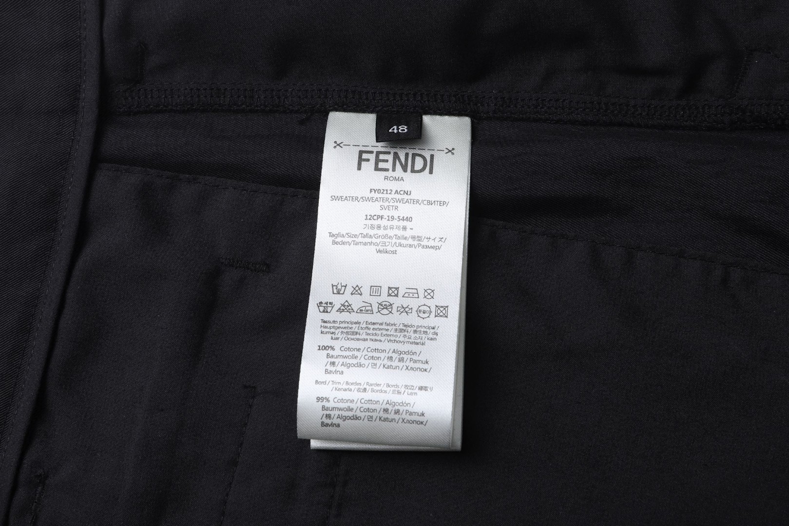 Fendi 芬迪 华达呢拉链贴袋工装裤 长裤 裤子 休闲裤 灰色 黑色 B0 FB1091AQMVF0QA1
