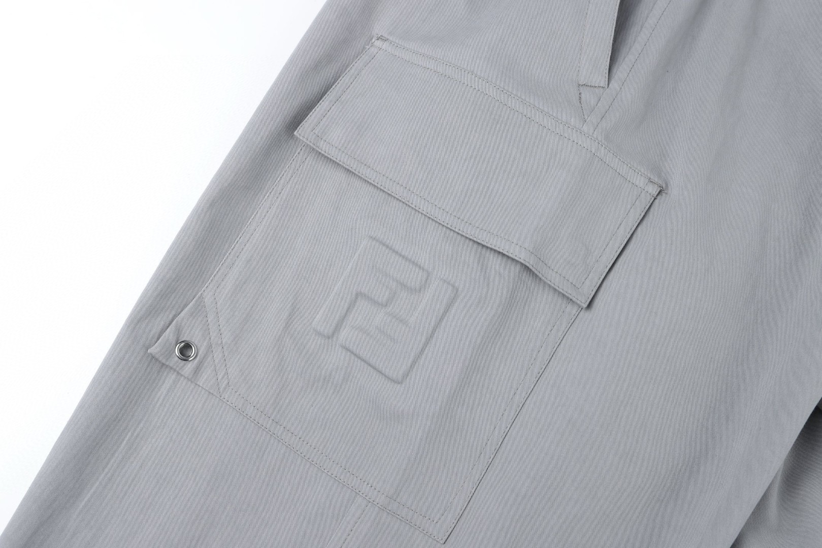 Fendi 芬迪 华达呢拉链贴袋工装裤 长裤 裤子 休闲裤 灰色 黑色 B0 FB1091AQMVF0QA1