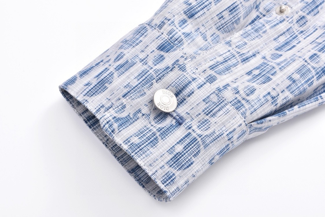 DIOR 迪奥 满印提花牛仔衬衫 外套 长袖 蓝色 B0 013D585BY989-C580