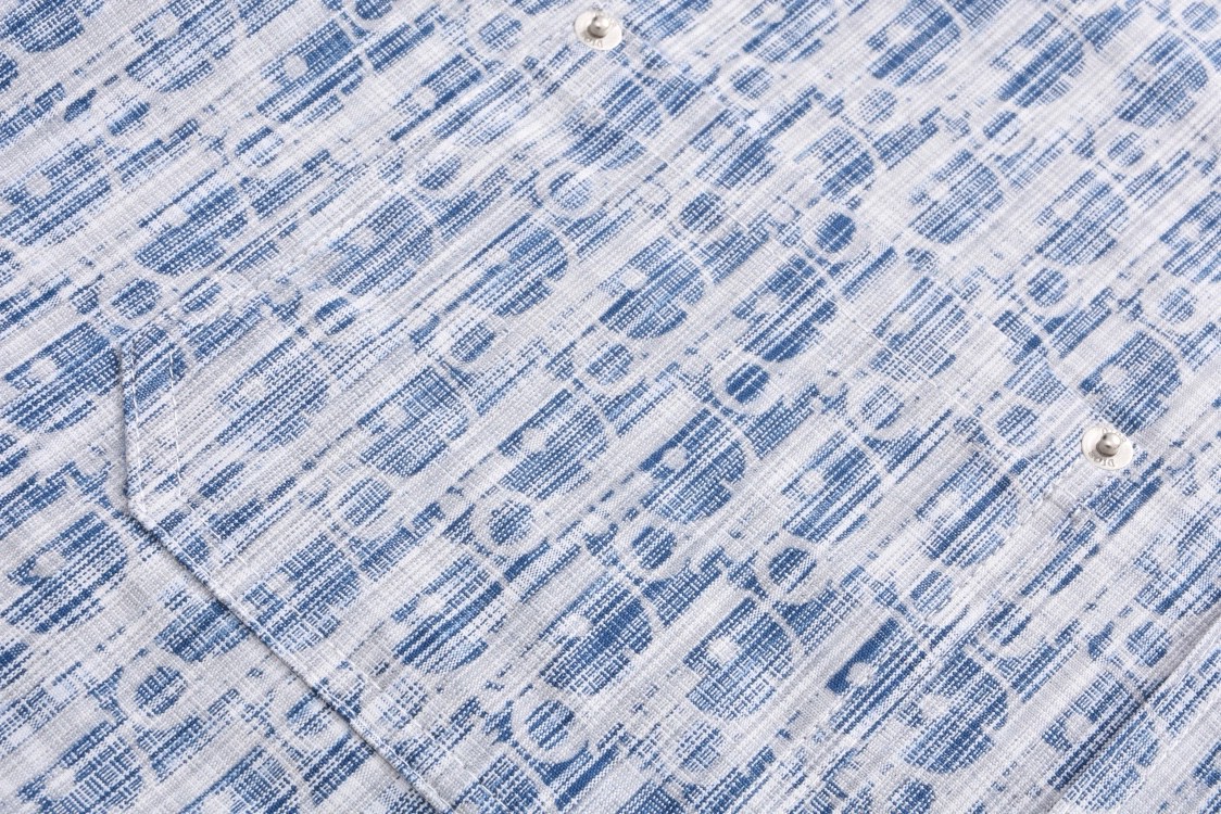 DIOR 迪奥 满印提花牛仔衬衫 外套 长袖 蓝色 B0 013D585BY989-C580