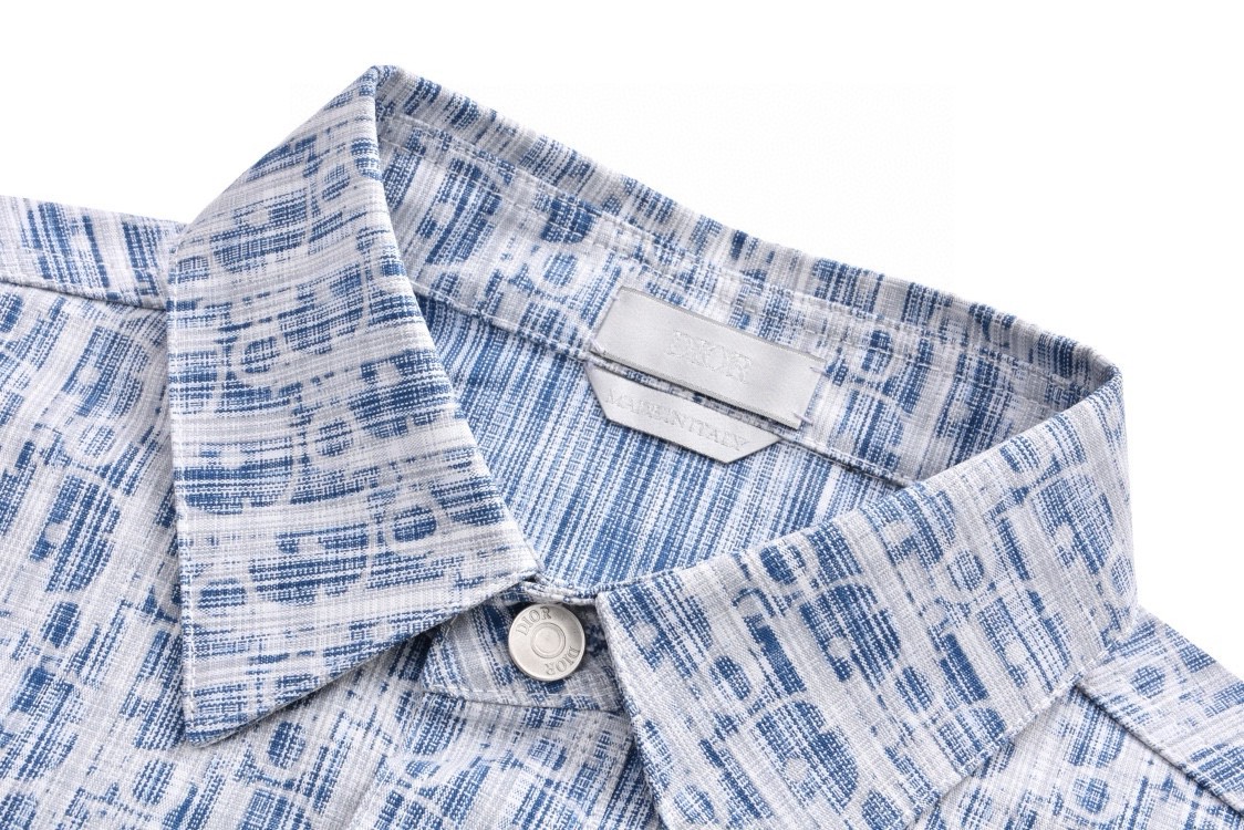 DIOR 迪奥 满印提花牛仔衬衫 外套 长袖 蓝色 B0 013D585BY989-C580