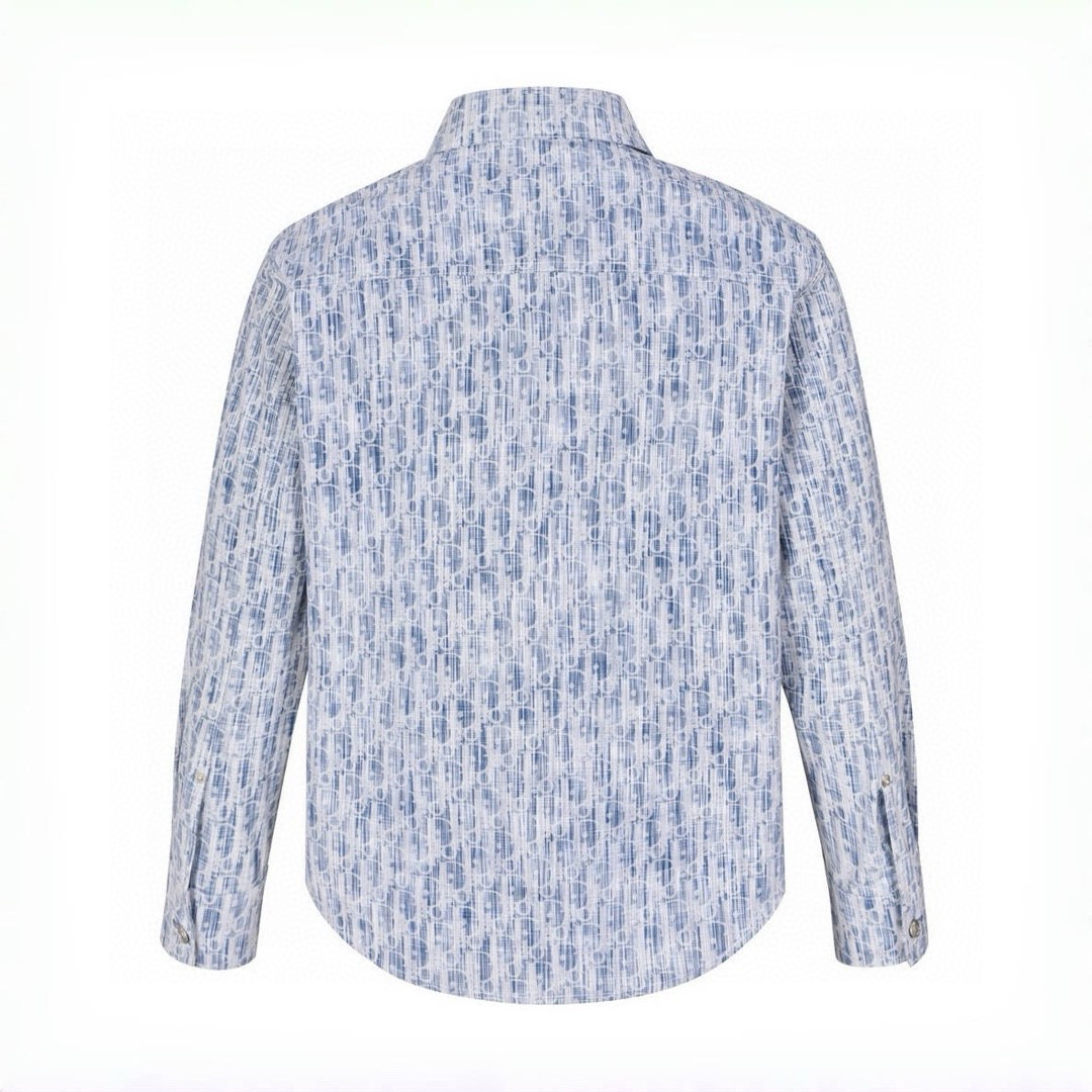 DIOR 迪奥 满印提花牛仔衬衫 外套 长袖 蓝色 B0 013D585BY989-C580