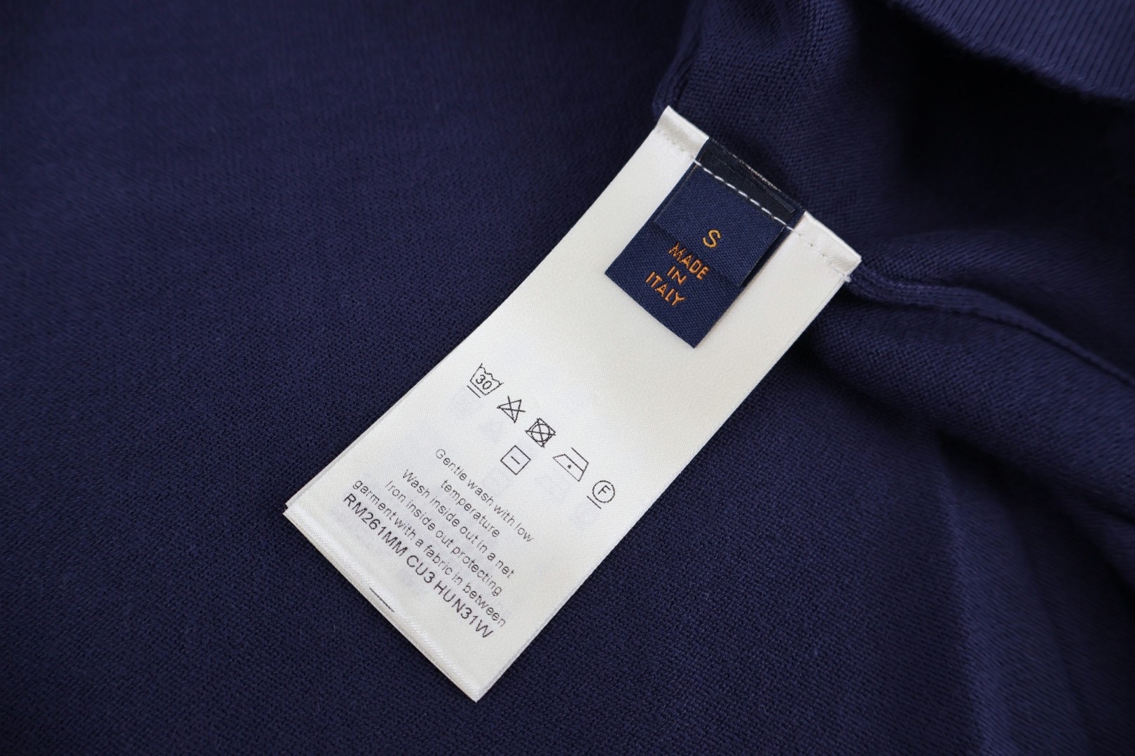 LOUIS VUITTON 路易威登 老花嵌花针织短袖 T恤 深蓝 A5 1AJBW9