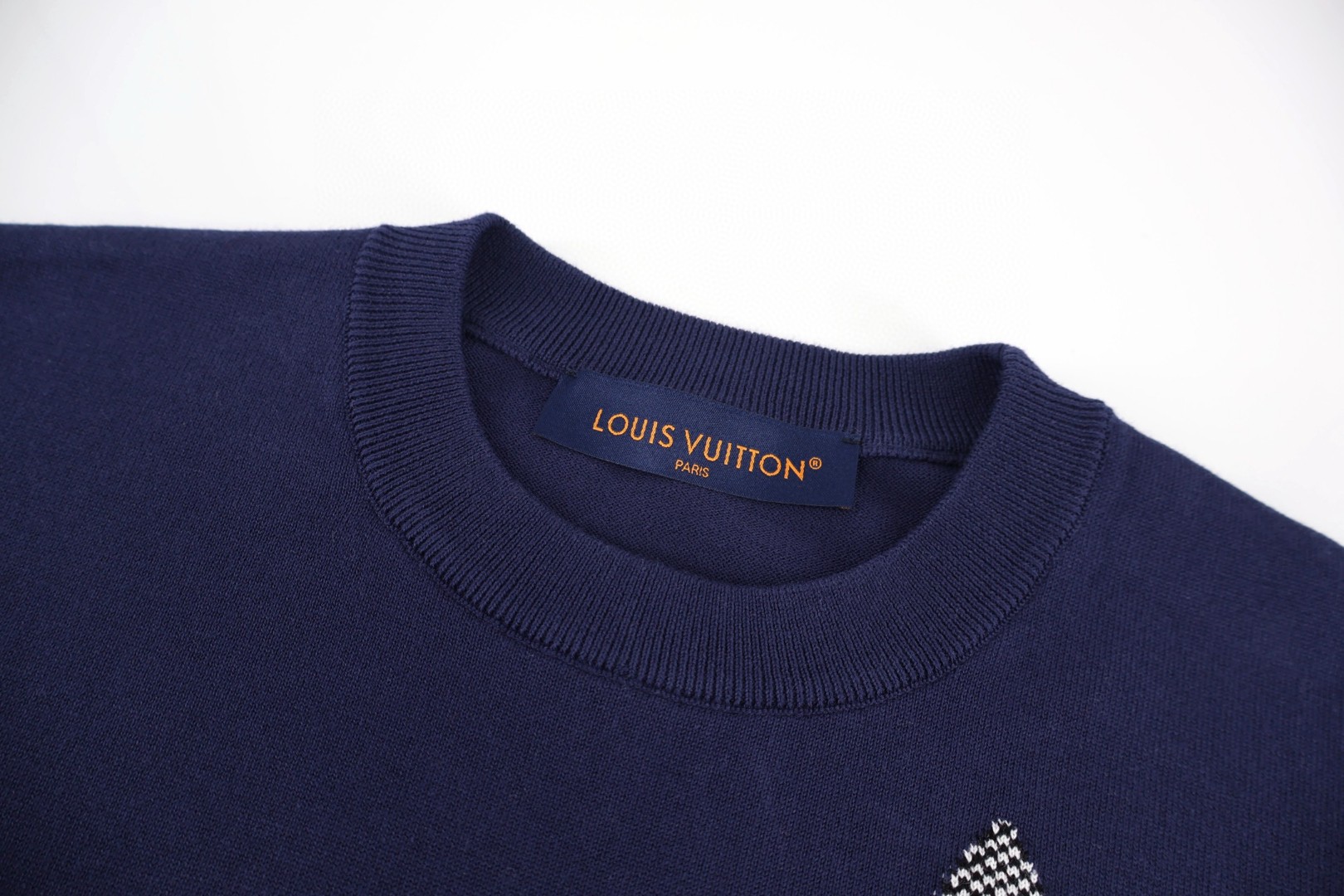 LOUIS VUITTON 路易威登 老花嵌花针织短袖 T恤 深蓝 A5 1AJBW9