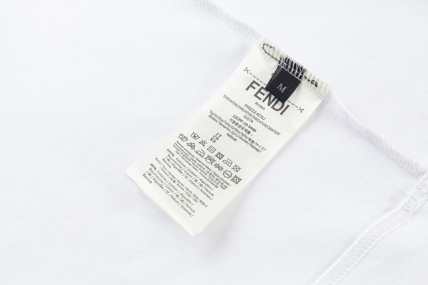 FENDI 芬迪 小狗卡通刺绣T恤 短袖 套头 白色 A2 FY0936AW0NF0QA0