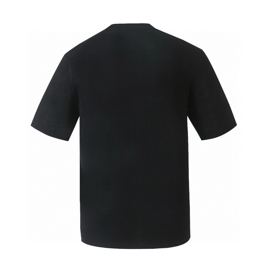 PRADA 普拉达 经典logo刺绣羊毛短袖 T恤 黑色 白色 A5 UMB266-1ZLE-F0002