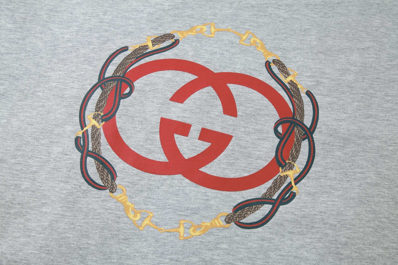 GUCCI 古驰 新年印花双G圆领短袖T恤 夏季 灰色 白色 A0 837959-XJHMY-9081