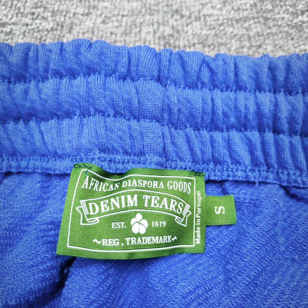 Denim Tears 花环图案发泡印花 松紧腰运动裤 休闲裤 裤子 长裤 蓝色