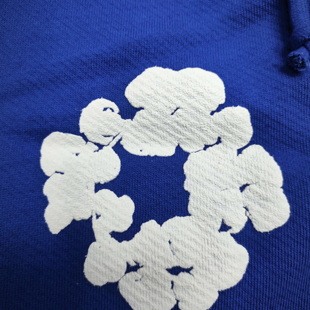 Denim Tears 花环图案发泡印花 松紧腰运动裤 休闲裤 裤子 长裤 蓝色