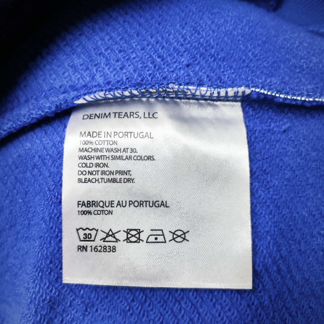 Denim Tears 花环图案发泡印花 松紧腰运动裤 休闲裤 裤子 长裤 蓝色