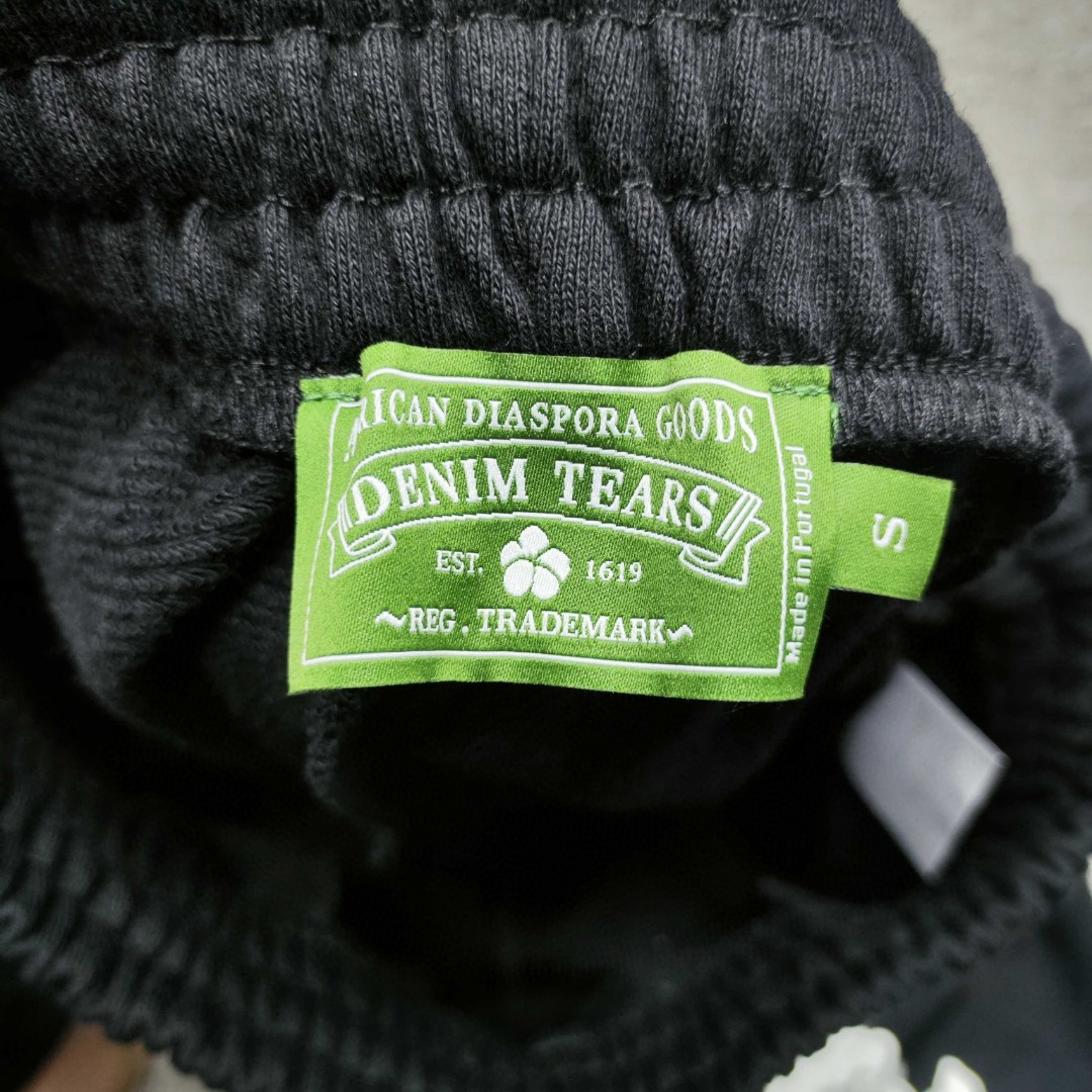 Denim Tears 花环图案发泡印花 松紧腰运动裤 休闲裤 裤子 长裤 黑色 