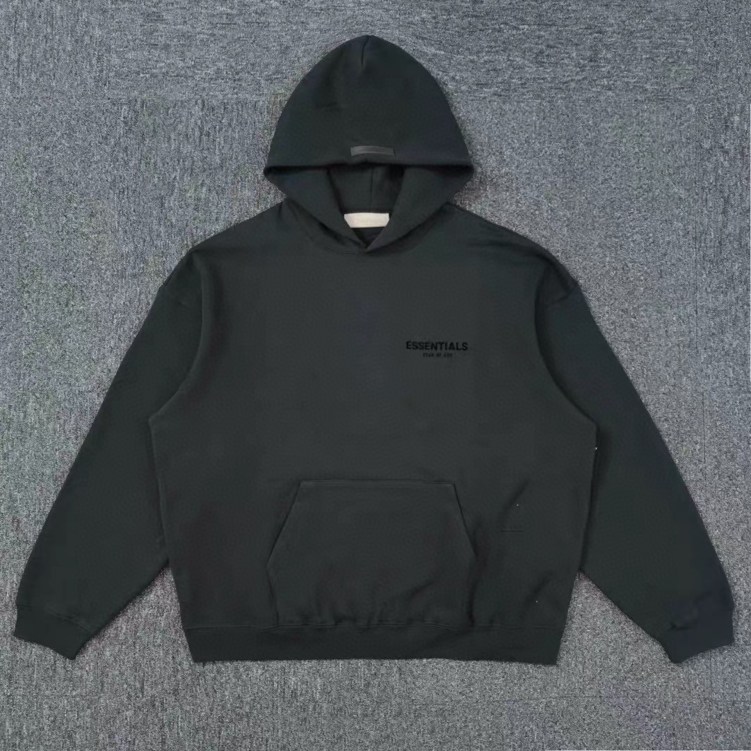 Fear of God 胸口后背植绒字母印花 抓绒 套头连帽卫衣 帽衫 外套 灰色 燕麦色 黑色