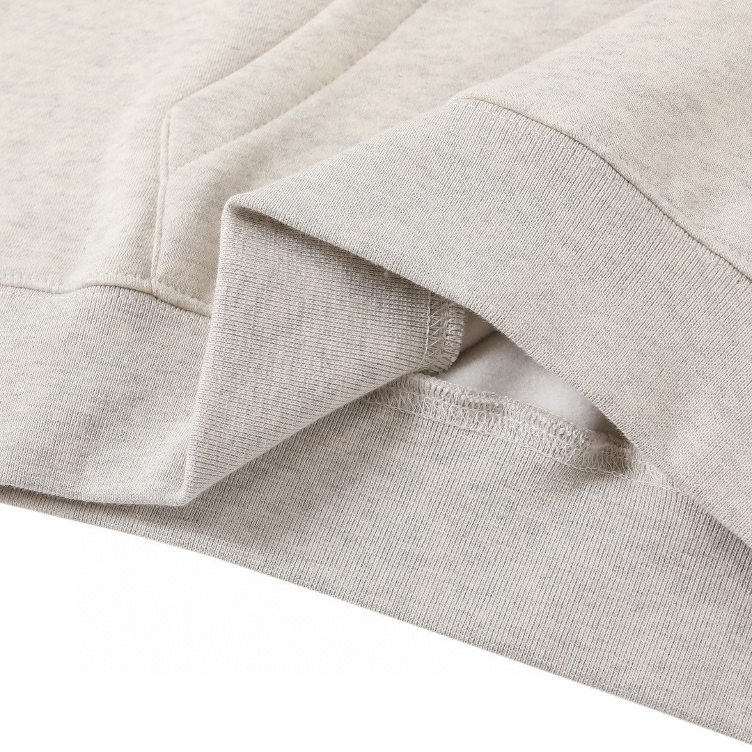 Fear of God 胸口后背植绒字母印花 抓绒 套头连帽卫衣 帽衫 外套 灰色 燕麦色 黑色