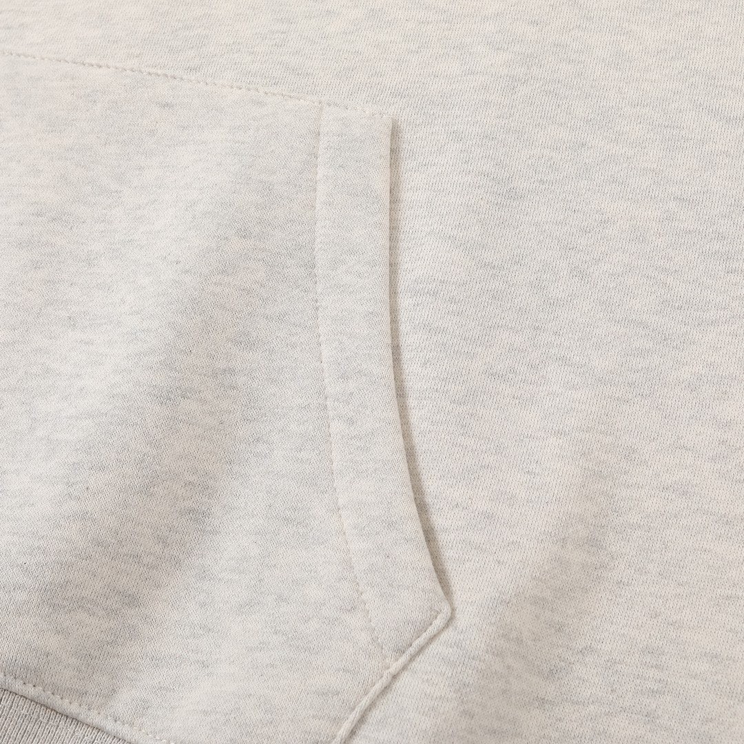 Fear of God 胸口后背植绒字母印花 抓绒 套头连帽卫衣 帽衫 外套 灰色 燕麦色 黑色