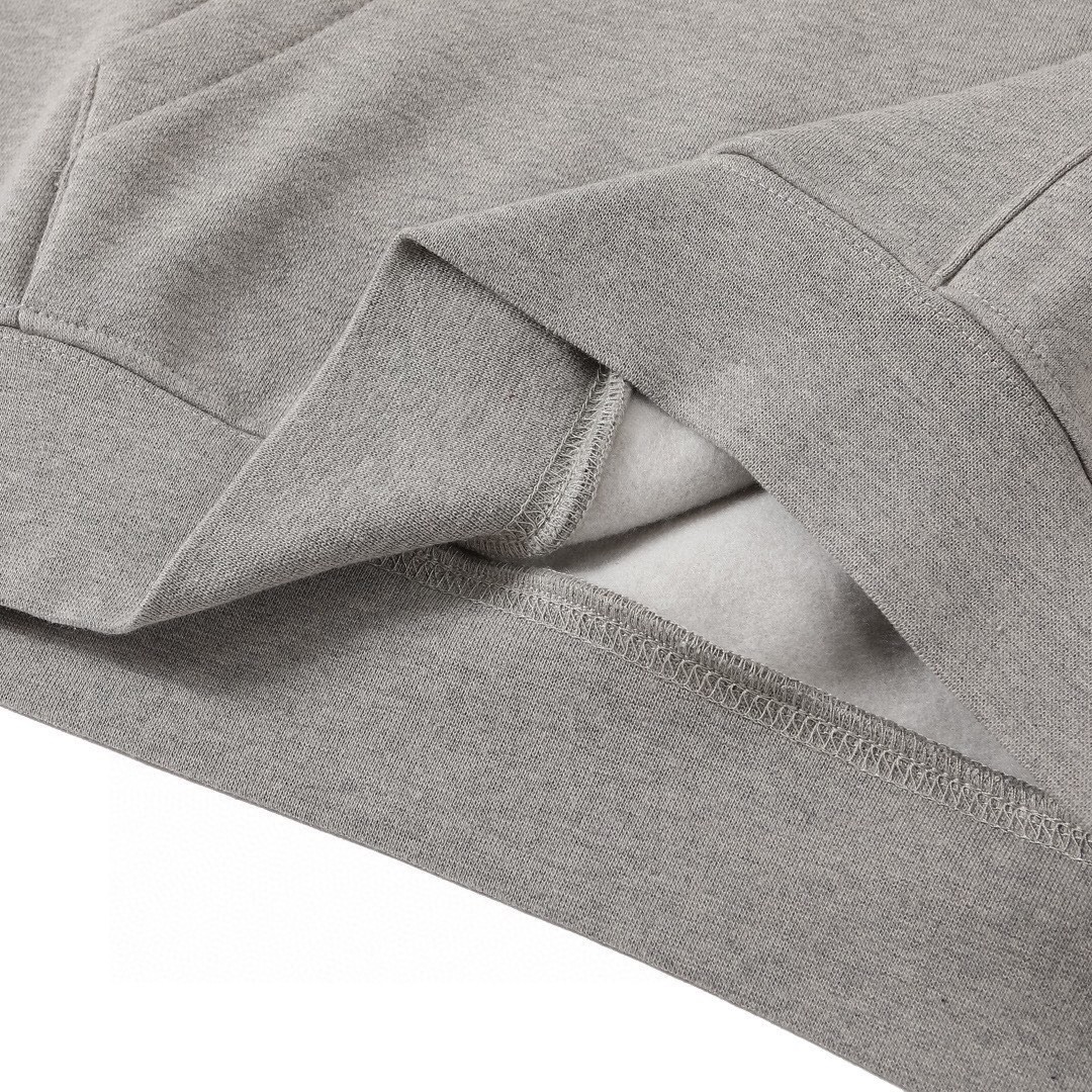 Fear of God 胸口后背植绒字母印花 抓绒 套头连帽卫衣 帽衫 外套 灰色 燕麦色 黑色