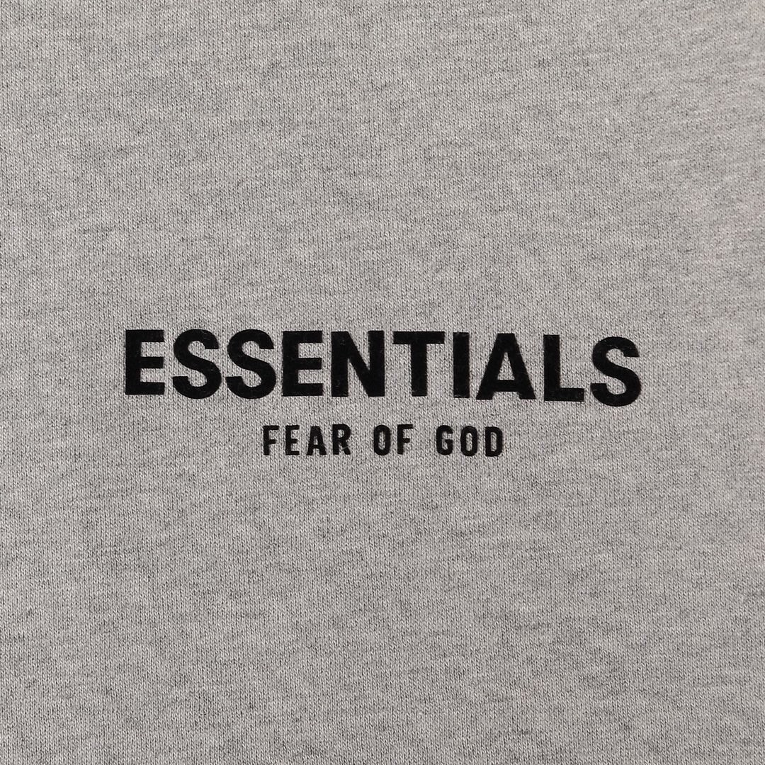 Fear of God 胸口后背植绒字母印花 抓绒 套头连帽卫衣 帽衫 外套 灰色 燕麦色 黑色