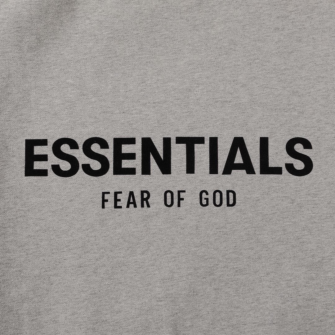 Fear of God 胸口后背植绒字母印花 抓绒 套头连帽卫衣 帽衫 外套 灰色 燕麦色 黑色