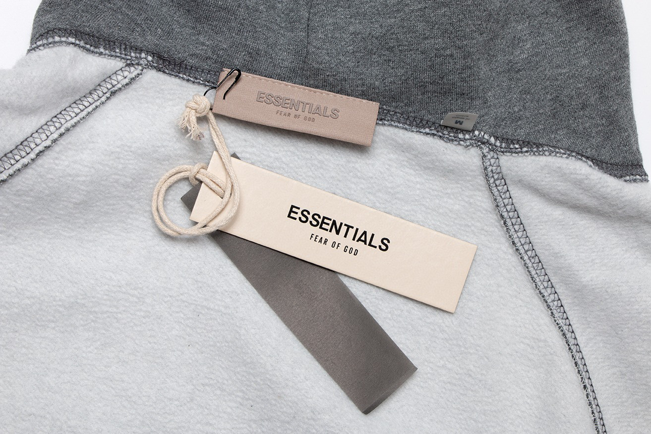 Fear of God Essentials 1977数字植绒印花 抓绒 连帽卫衣 帽衫 外套 灰色 黑色 