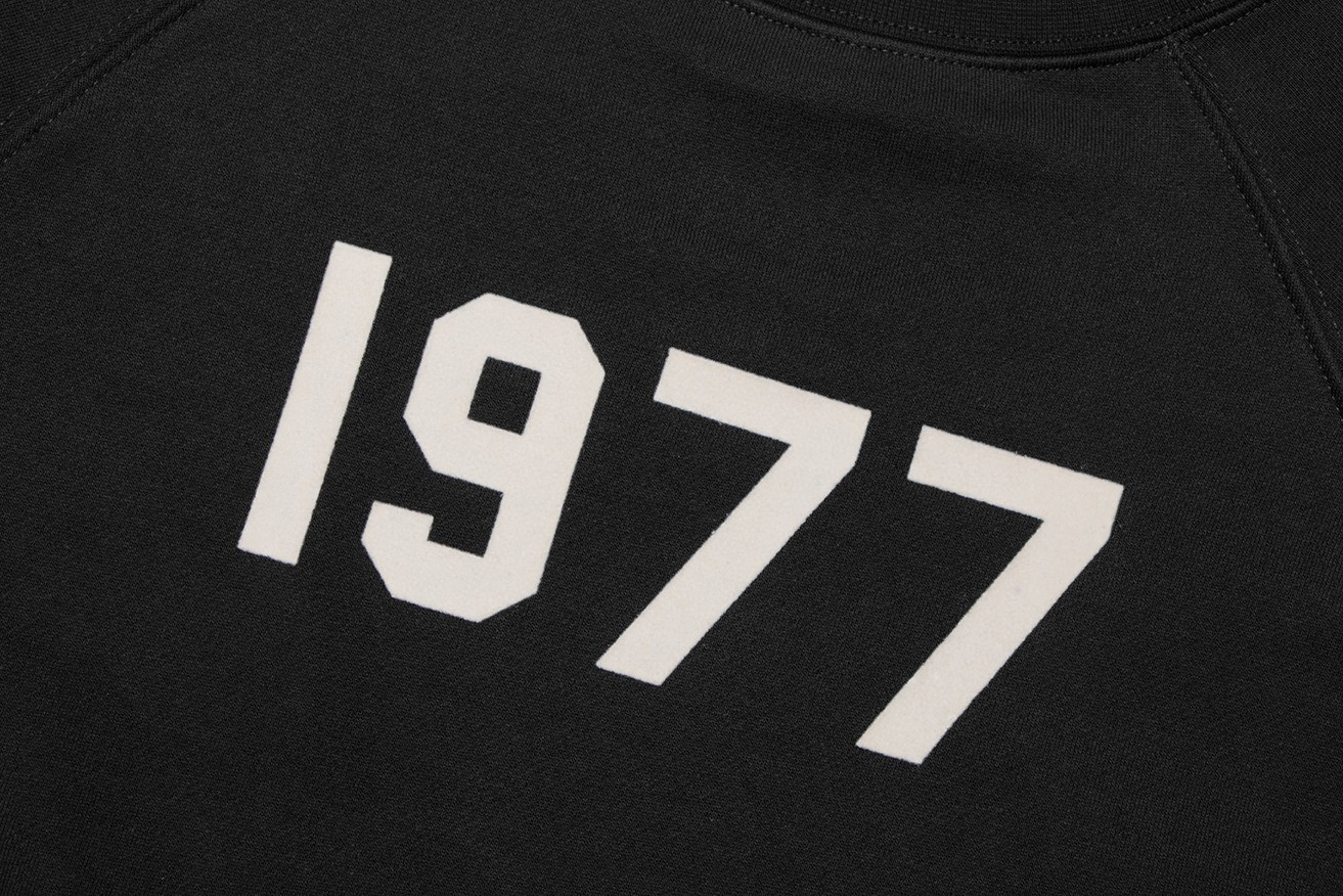 Fear of God Essentials 1977数字植绒印花 抓绒 连帽卫衣 帽衫 外套 灰色 黑色 