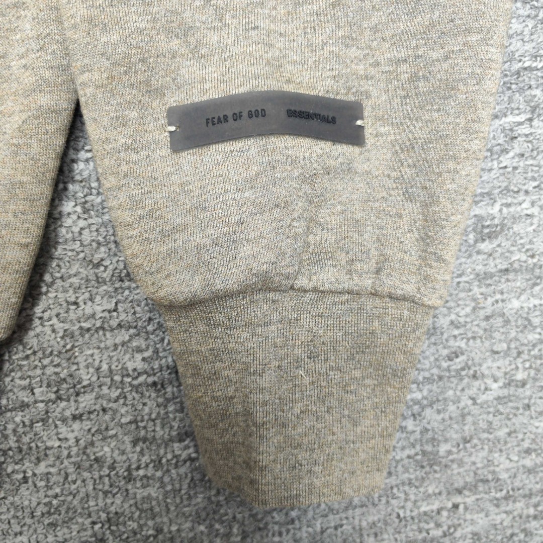Fear of God Essentials 徽标字母后背印花 抓绒 拉链连帽卫衣 帽衫 外套 灰色 黑色 
