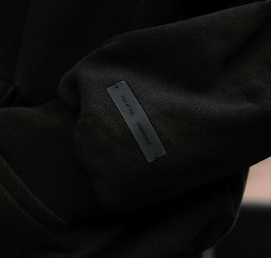 Fear of God Essentials 徽标字母后背印花 抓绒 拉链连帽卫衣 帽衫 外套 灰色 黑色 
