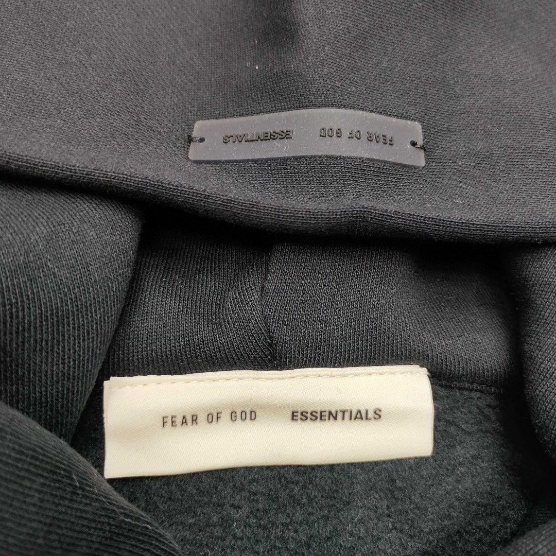 Fear of God Essentials 徽标字母后背印花 抓绒 拉链连帽卫衣 帽衫 外套 灰色 黑色 