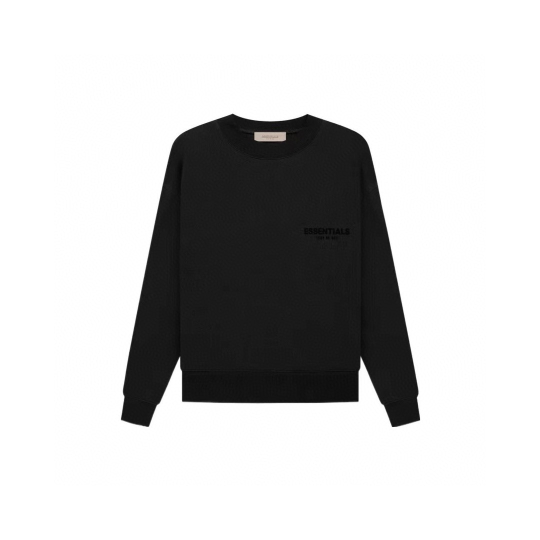 Fear of God Essentials 胸口后背植绒字母徽标 抓绒 套头圆领卫衣 外套 灰色 黑色 燕麦色