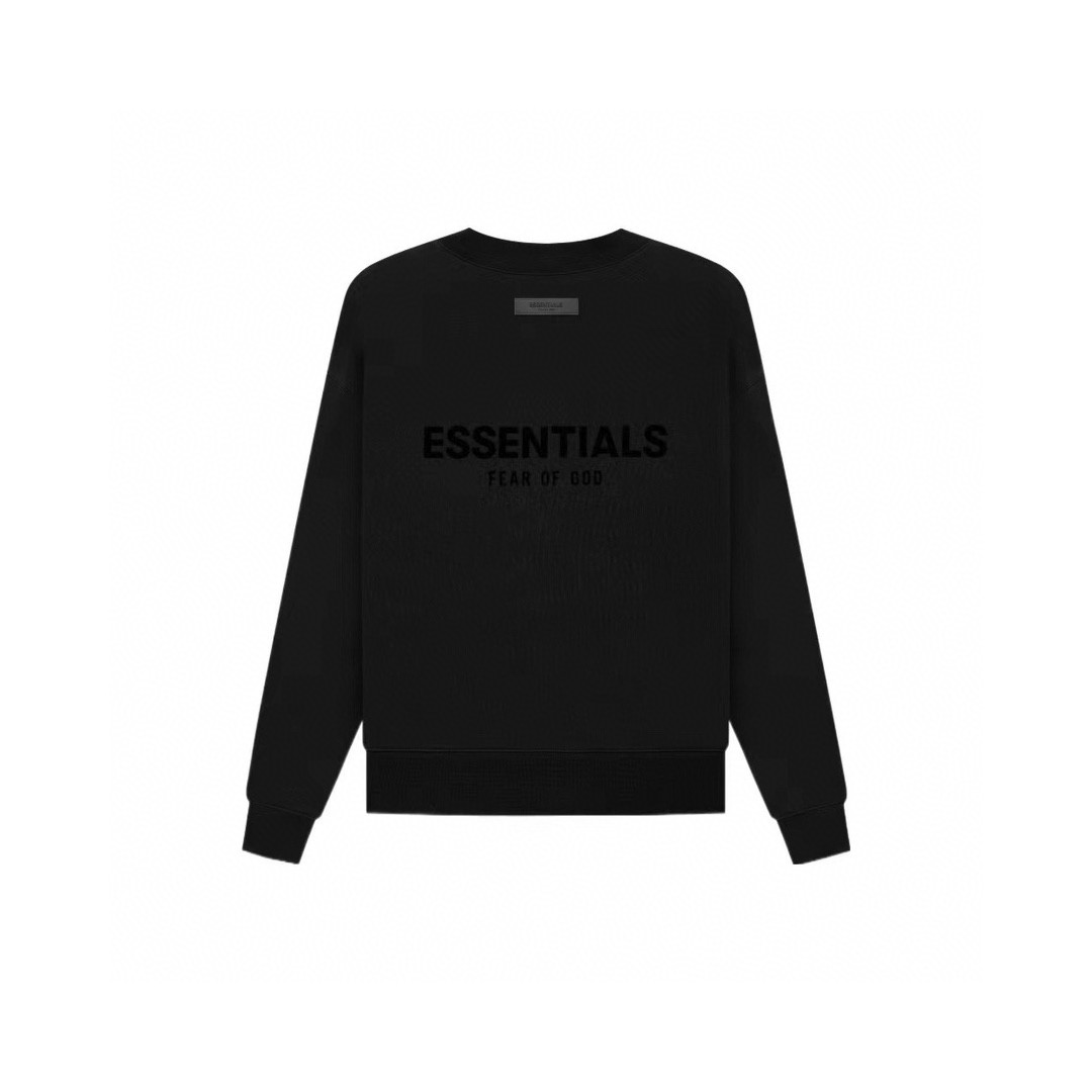 Fear of God Essentials 胸口后背植绒字母徽标 抓绒 套头圆领卫衣 外套 灰色 黑色 燕麦色