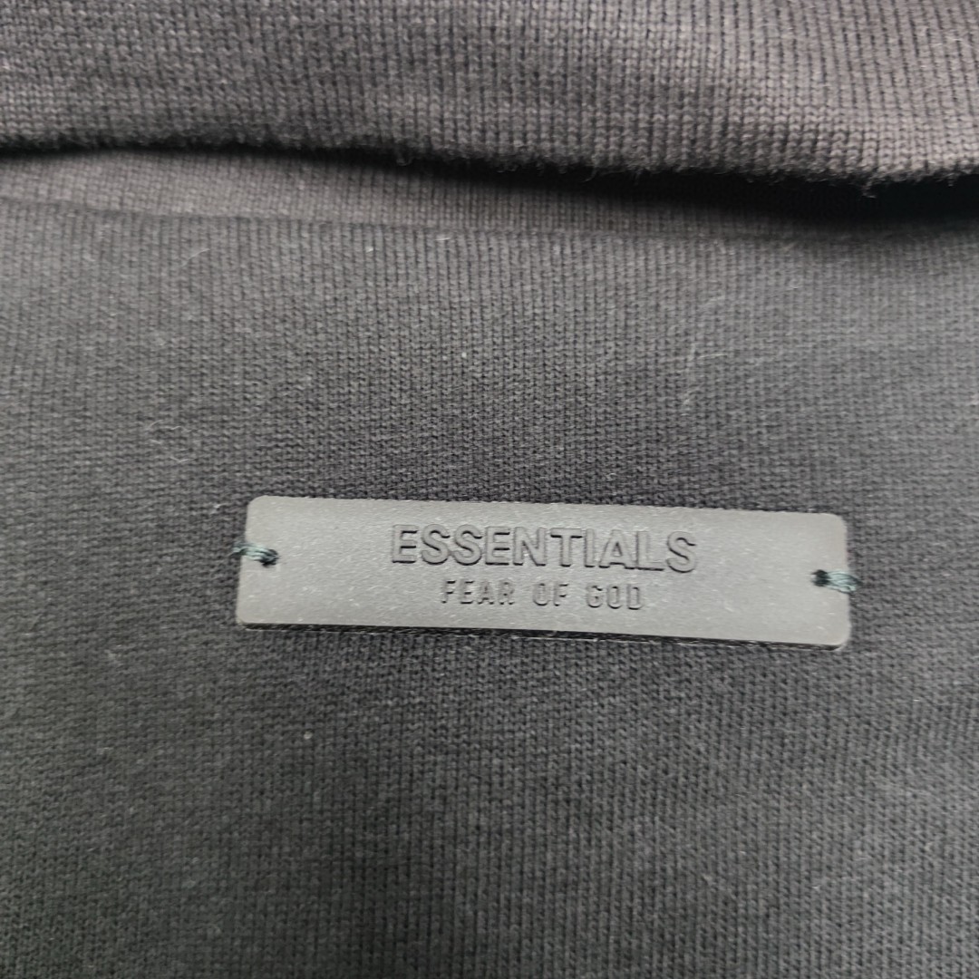 Fear of God Essentials 徽标印花套头Polo衫 抓绒 卫衣 外套 长袖 灰色 黑色 192BT244391F