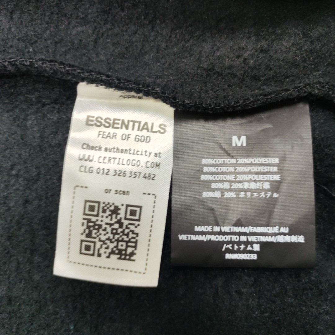 Fear of God Essentials 徽标印花套头Polo衫 抓绒 卫衣 外套 长袖 灰色 黑色 192BT244391F