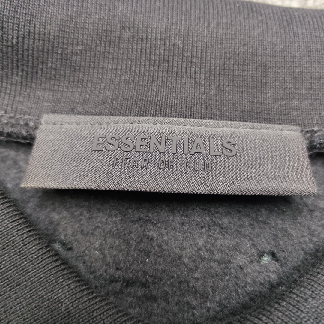 Fear of God Essentials 徽标印花套头Polo衫 抓绒 卫衣 外套 长袖 灰色 黑色 192BT244391F