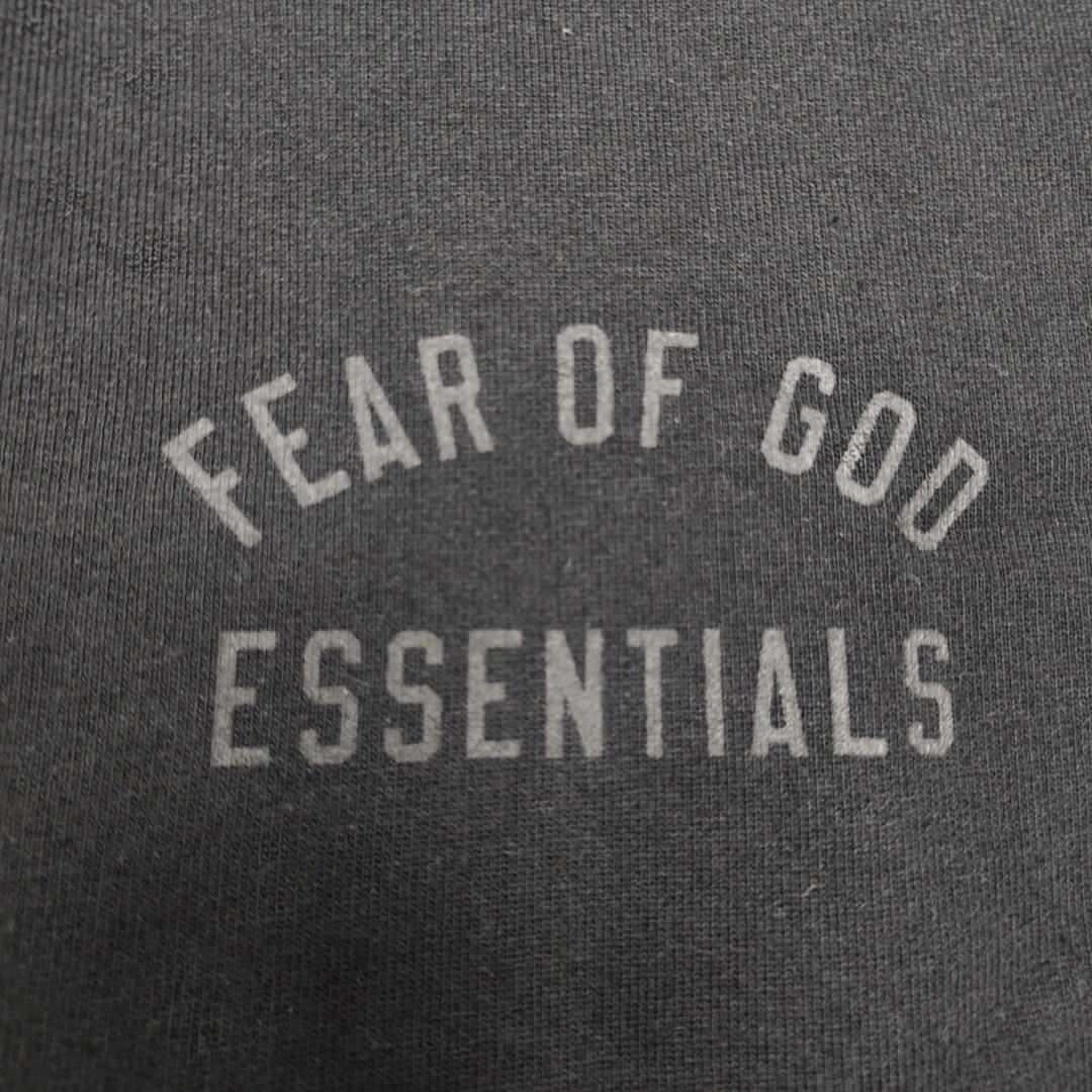 Fear of God Essentials 徽标印花套头Polo衫 抓绒 卫衣 外套 长袖 灰色 黑色 192BT244391F
