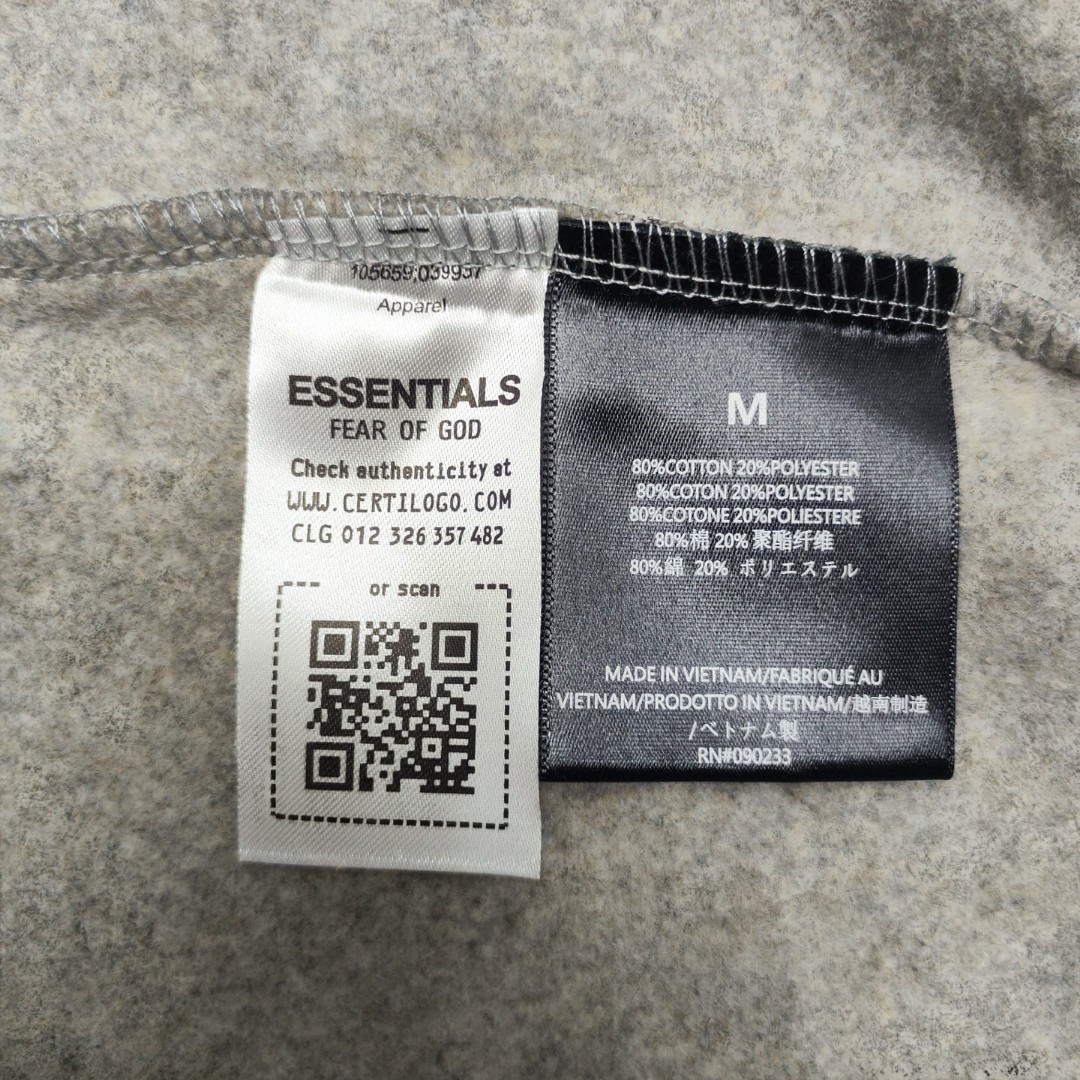 Fear of God Essentials 徽标印花套头Polo衫 抓绒 卫衣 外套 长袖 灰色 黑色 192BT244391F